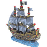 Boon Boon Aqua Deco ornament polyresin gezonken piratenschip gekleurd, 25 cm.