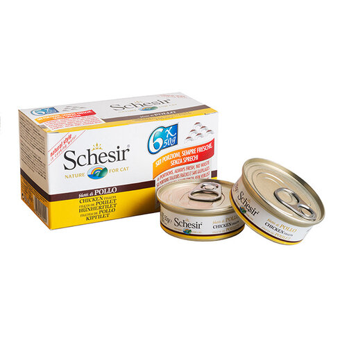 Schesir Schesir Cat Chicken & Rice Nat. 6x50 gr.