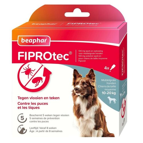 Beaphar FiproTec Dog 10-20kg 3+1 4 pip. 10 - 20 kg