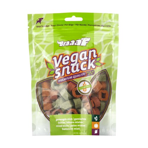 Braaaf Hondensnacks Braaaf Vegan Sticks Mix 80 gr. 1 cm