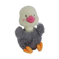 BOON HOND SPEELG. Boon hond speelgoed struisvogel pluche grijs/wit+piep eco 38cm