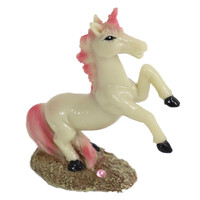 Boon aqua deco Boon aqua deco ornament eenhoorn wit/roze 11,5cm