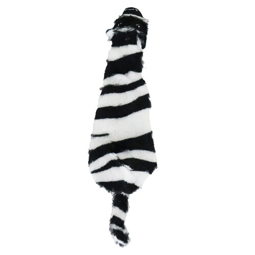 BOON HOND SPEELG. Boon hond zebra plat pluche + piep  zwart/wit 35cm