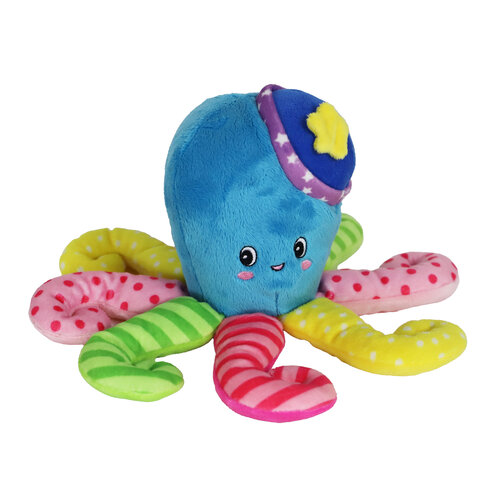 BOON HOND SPEELG. Boon hond octopus pluche multicolor+piep eco 22cm
