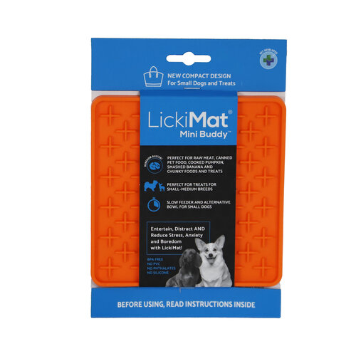 LICKIMAT Lickimat likmat mini buddy hond oranje 15cm