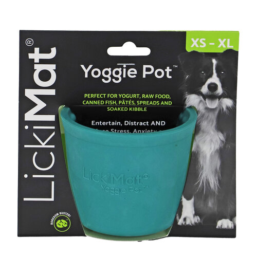 LICKIMAT Lickimat yoggie pot hond turquoise 8cm