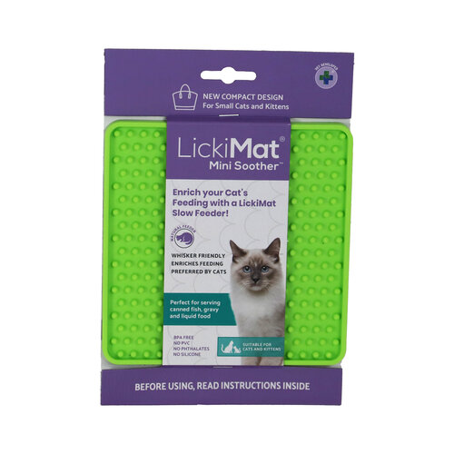LICKIMAT Lickimat likmat mini soother kat groen 15cm