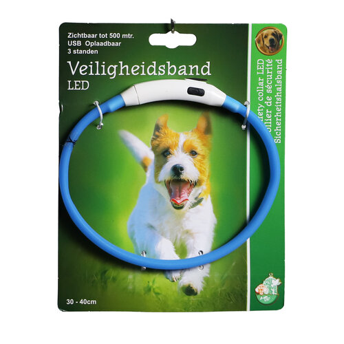 Boon Boon veiligheidshalsband LED 30-40cm verstelbaar blauw