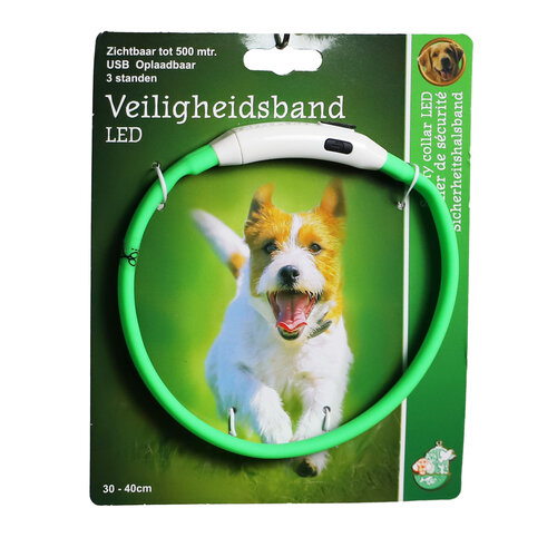 Boon Boon veiligheidshalsband LED 30-40cm verstelbaar groen