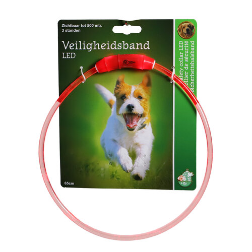 Boon Boon veiligheidshalsband TPR led 65cm rood