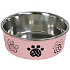 Boon Boon eetbak RVS pawprint 16cm/940ml roze