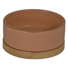 Boon Boon eetbak keramiek/hout zalm roze 13cm