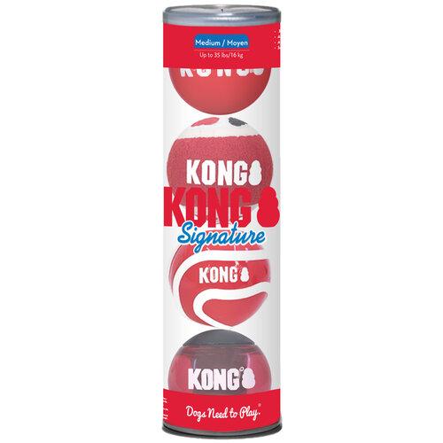 Kong Kong hond signature balls koker a 4 stuks assortie m