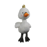BOON HOND SPEELG. Boon hond speelgoed gans pluche wit met kroon en piep eco 50cm