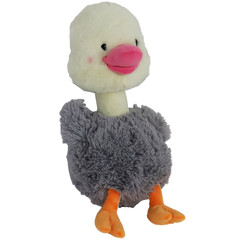 BOON HOND SPEELG. Boon hond speelgoed struisvogel pluche grijs/wit+piep eco 50cm