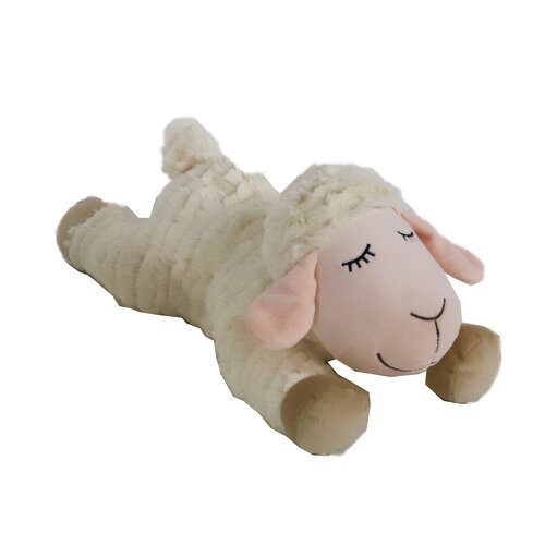 BOON HOND SPEELG. Boon hond speelgoed schaap pluche liggend beige+piep  eco 35cm