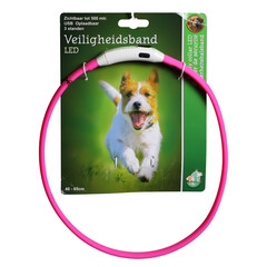 Boon Boon veiligheidshalsband LED 50-65cm verstelbaar roze