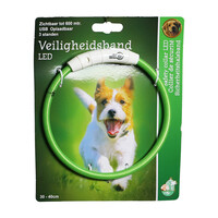 Boon Boon veiligheidshalsband LED nylon 30-40cm verstelbaar groen