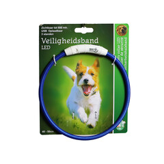 Boon Boon veiligheidshalsband LED nylon 50-65cm verstelbaar blauw