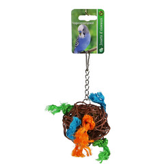 Boon Boon speelbal rotan met gekleurd touw 12cm