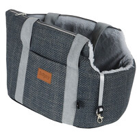 Boony Boony draagtas linnenlook + draagband 46cm grijs