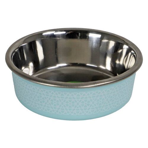 Boon Boon eetbak RVS sneeuwpatroon 11cm/290ml turquoise