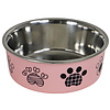 Boon Boon eetbak RVS pawprint 13cm/540ml roze
