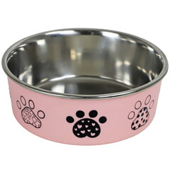 Boon Boon eetbak RVS pawprint 16cm/940ml roze