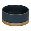 Boon Boon eetbak keramiek/hout petrol blauw 13cm