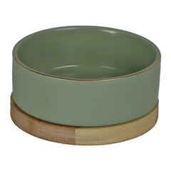 Boon Boon eetbak keramiek/hout zeegroen 13cm
