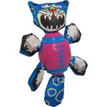 Boon hondenspeelgoed TPR rugbybal roze met nylon kat.