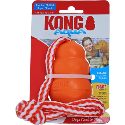 Kong Kong hond Aqua met touw, medium.