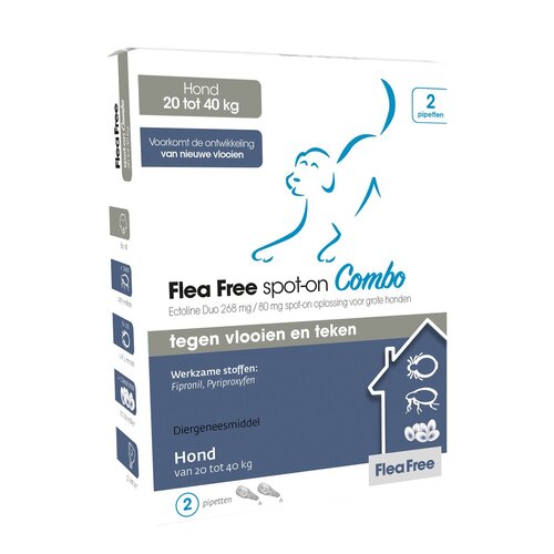 Emax Flea Free Spot On Combo Hond 20-40kg 2 pip. 20 - 40 kg