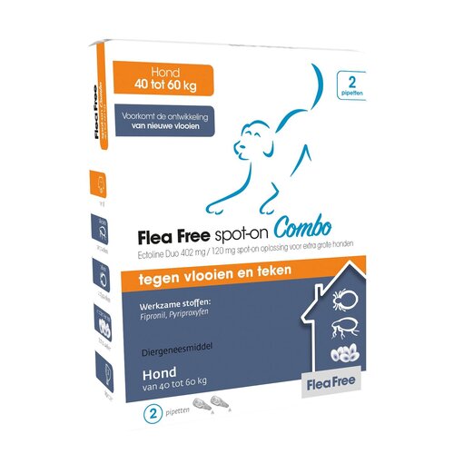 Emax Flea Free Spot On Combo Hond 40-60kg 2 pip. 40 - 60 kg