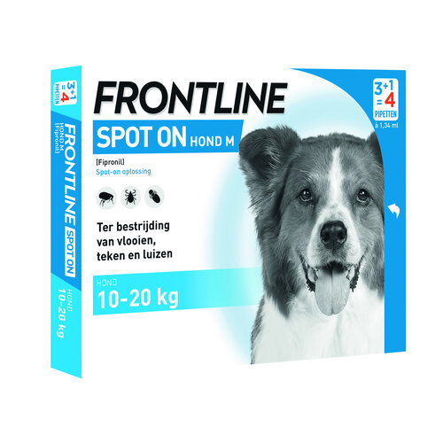 Frontline Frontline spot on dog M 4 Pipet 4 pip. 10 - 20 kg