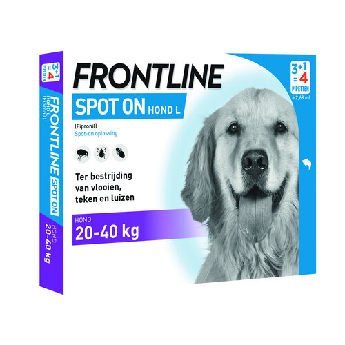 Frontline Frontline spot on dog L 4 Pipet 4 pip. 20 - 40 kg