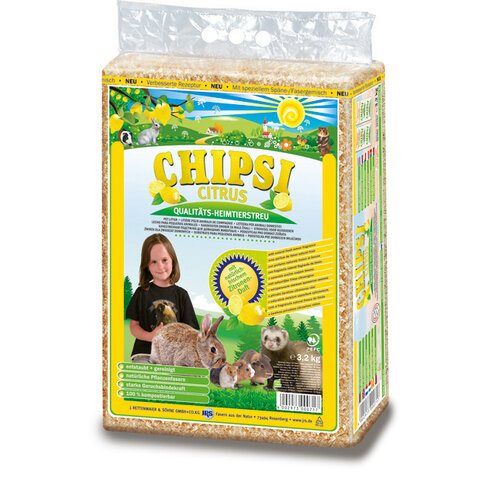 Chipsi Chipsi Houtvezel Citrus 3,2 kg. 60 ltr.