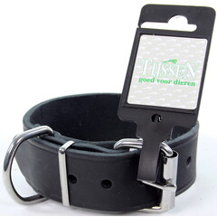 Tijssen goed voor dieren Halsband Vetleer Zwart 1 st. 35 mm / 45 cm