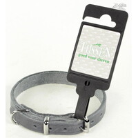 Tijssen goed voor dieren Halsband Vetleer Grijs 1 st. 16 mm / 40 cm