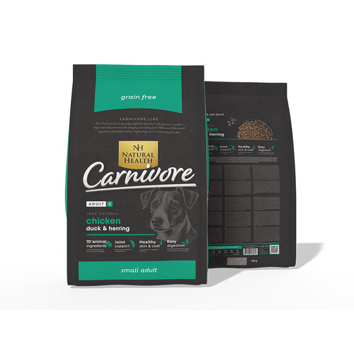 Natural Health Voer NH Dog Carnivore Small Bite  10 kg.
