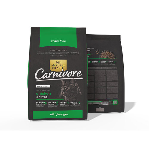 Natural Health Voer NH Cat Carnivore 10 kg.