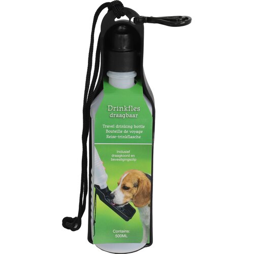 boon Boon drinkfles draagbaar + koord zwart 500 ml