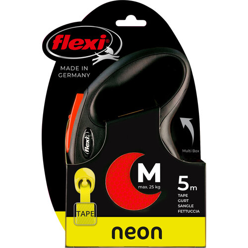 Flexi flexi rollijn NEW NEON tape M oranje, 5 meter.