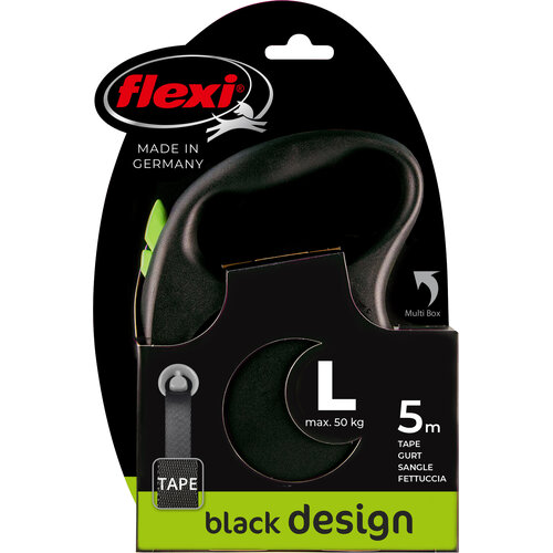 Flexi flexi rollijn BLACK DESIGN tape L groen, 5 meter.