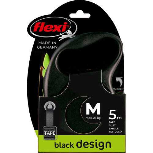 Flexi flexi rollijn BLACK DESIGN tape M groen, 5 meter.