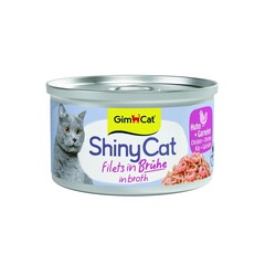 Shiny Cat ShinyCat Filets In Broth Kip + Garnalen 70 gr.