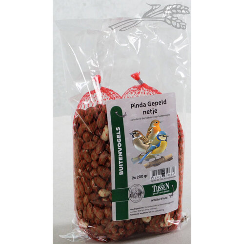 Tijssen goed voor dieren Netje Pinda Gepeld Verpakt 2x200 gr.