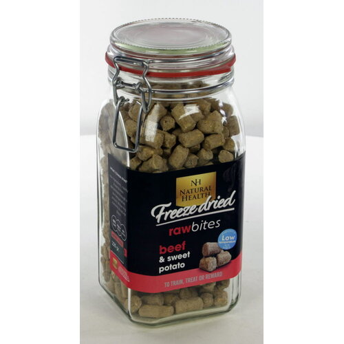 Natural Health Voer Natural Health Dog Raw Bites Freeze Dried Snack Beef 225 gr,