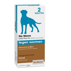 No Worm No Worm Exitel Hond XL 2 tab.