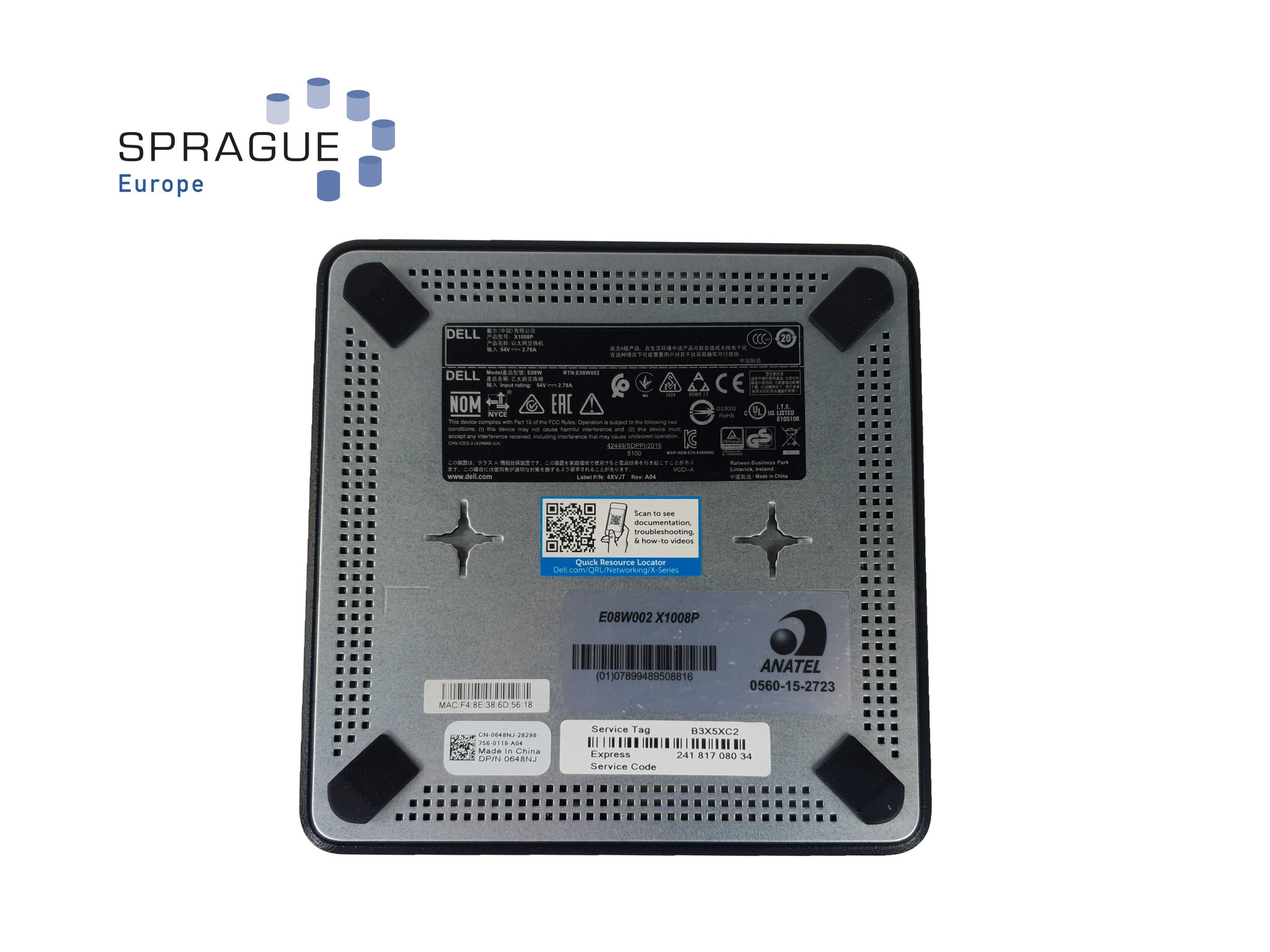 Dell Dell X1008P 8PRT Ethernet POE X-series // 0648NJ - 648NJ